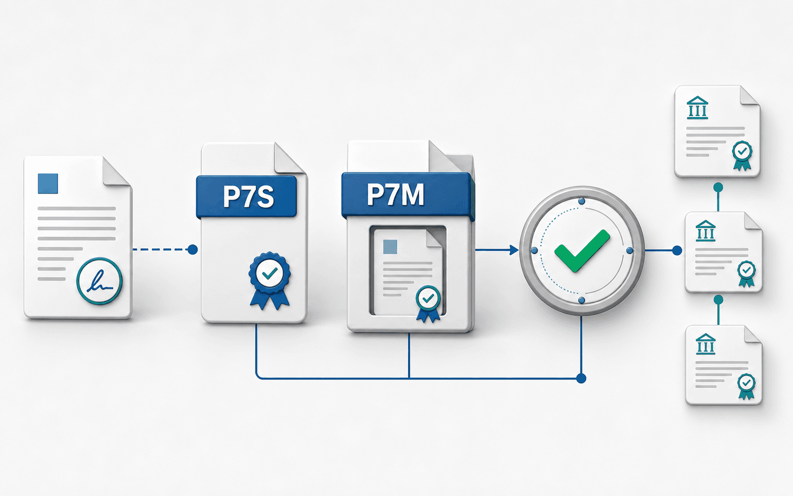 Minh họa sự khác nhau giữa chữ ký P7S và file P7M