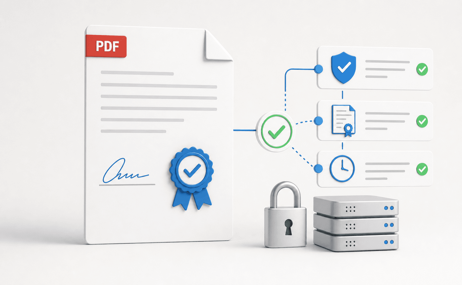 Minh họa các lớp kiểm tra chữ ký số trong một tài liệu PDF